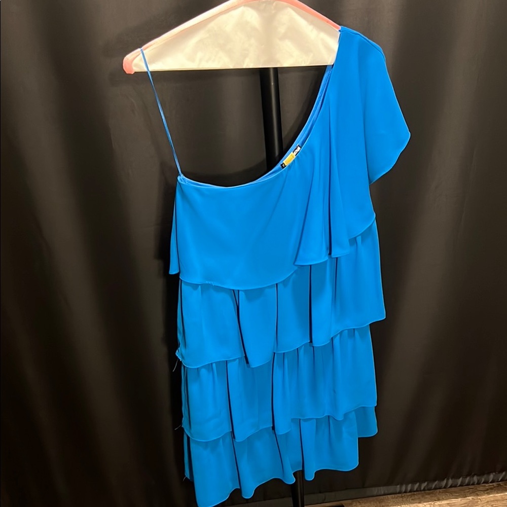 Elegant Blue Ruffled Dress